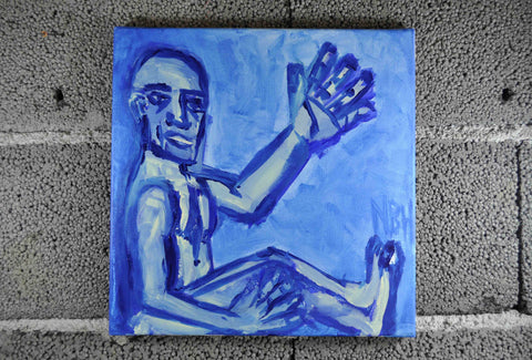 Blue Man with big Hand